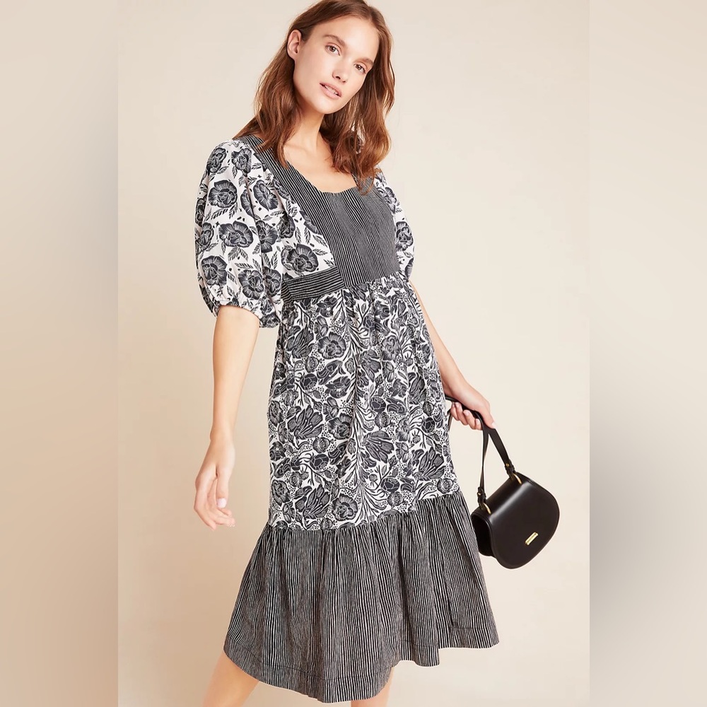 Blooming Print Adrienne Flounced Midi Dress - Picture 4 of 9